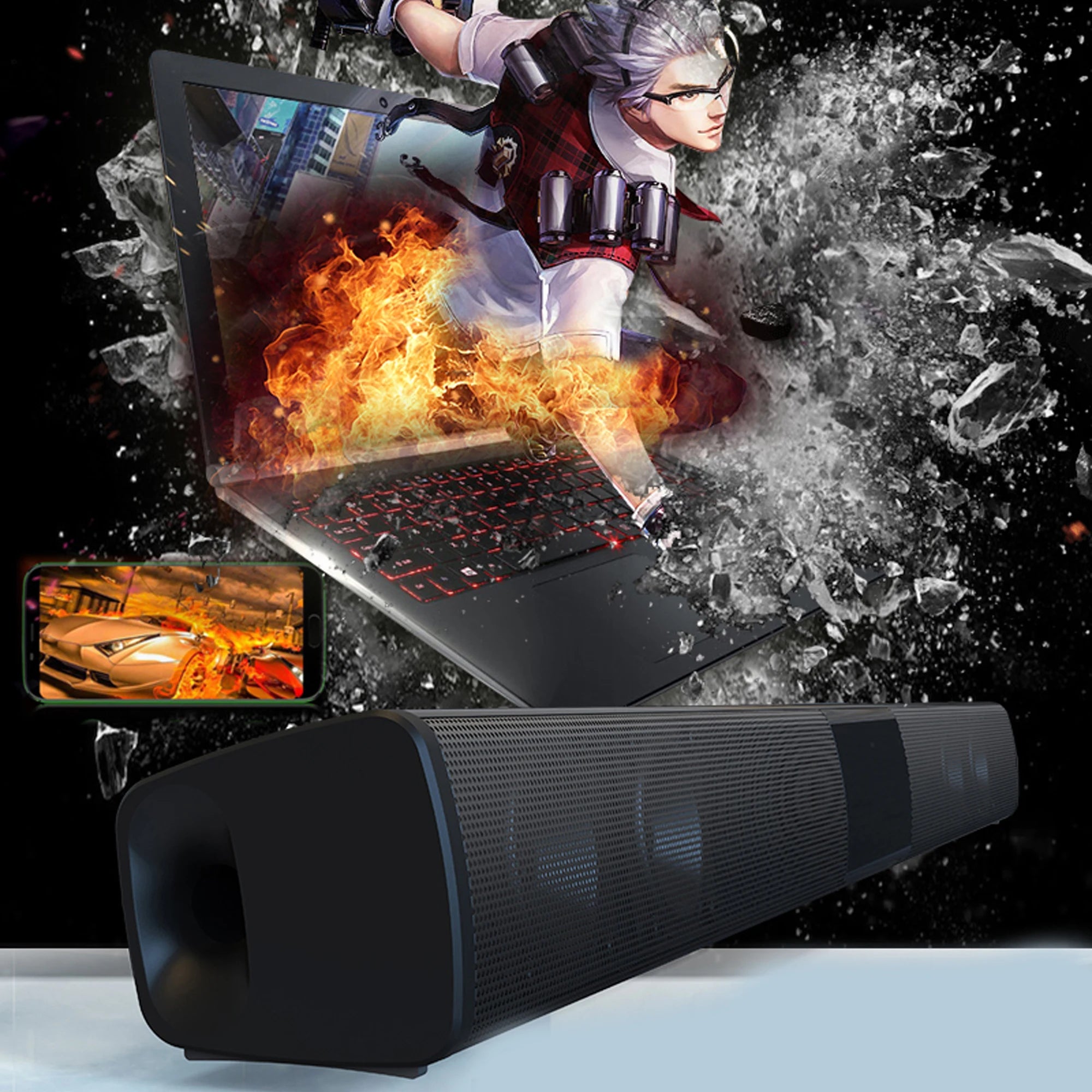 Drahtlose Bluetooth-Soundbar-Lautsprecher