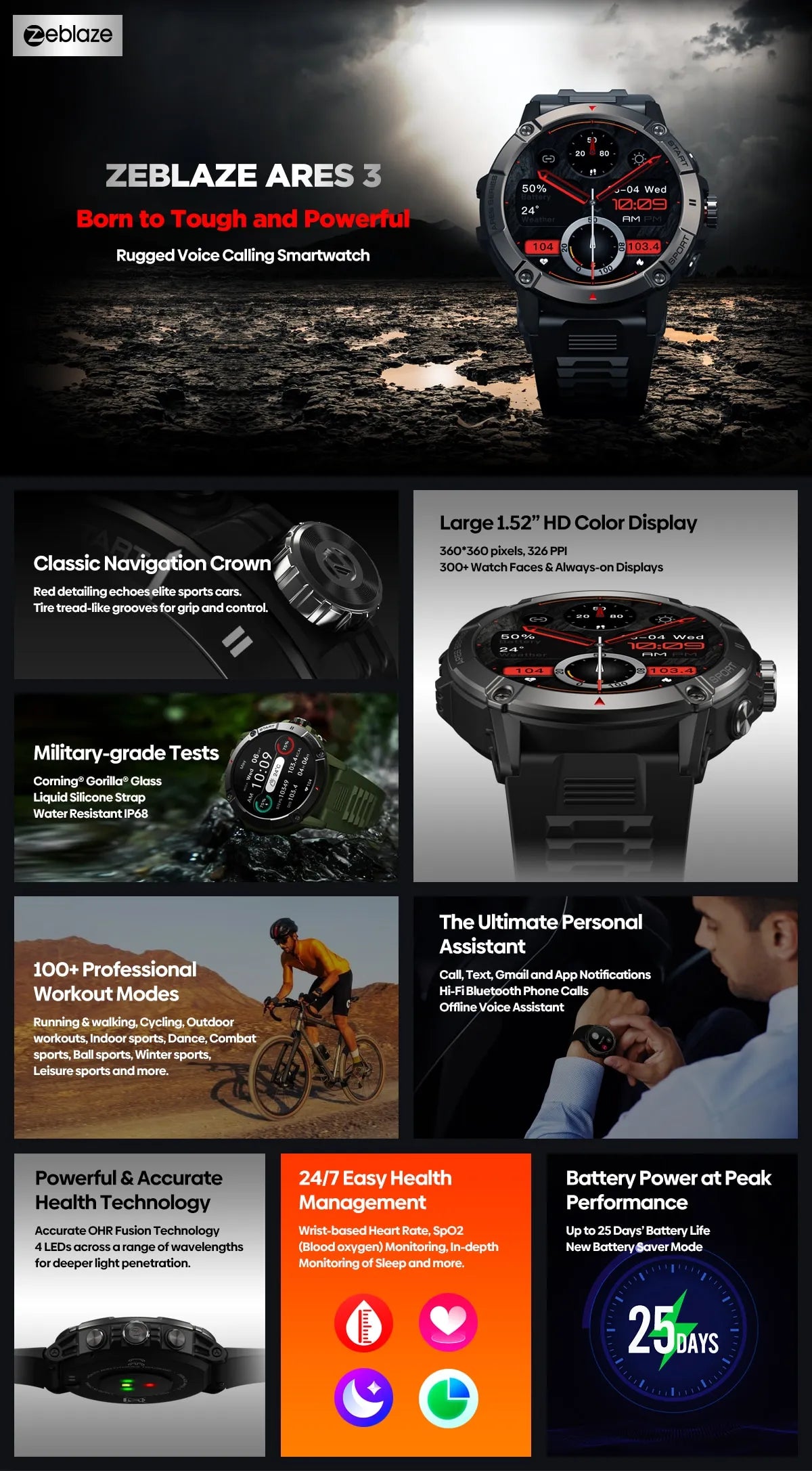 1.52 Inch IPS Display Voice Calling Smartwatch