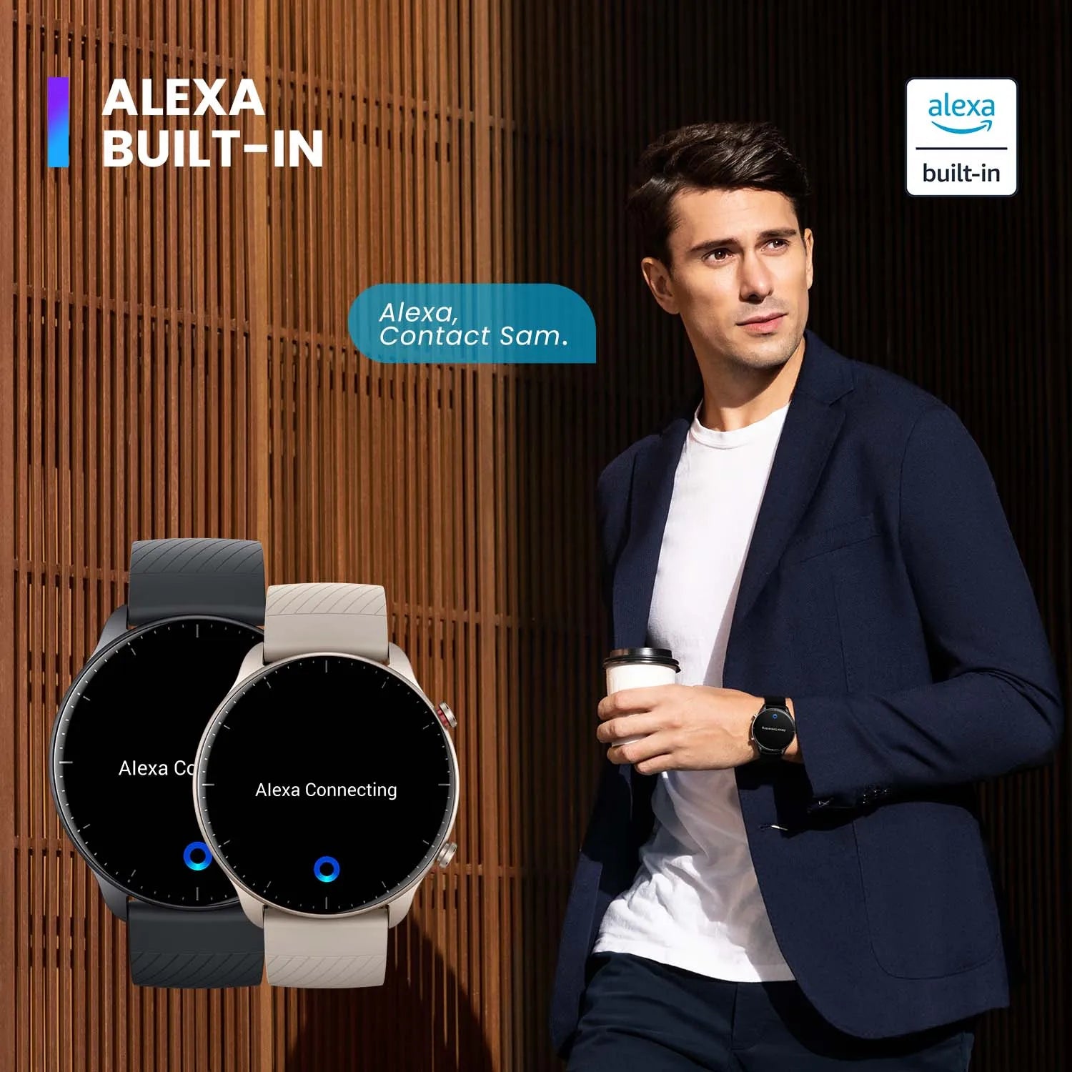 Alexa Built-in Curved Bezel-less Design Smart Watch