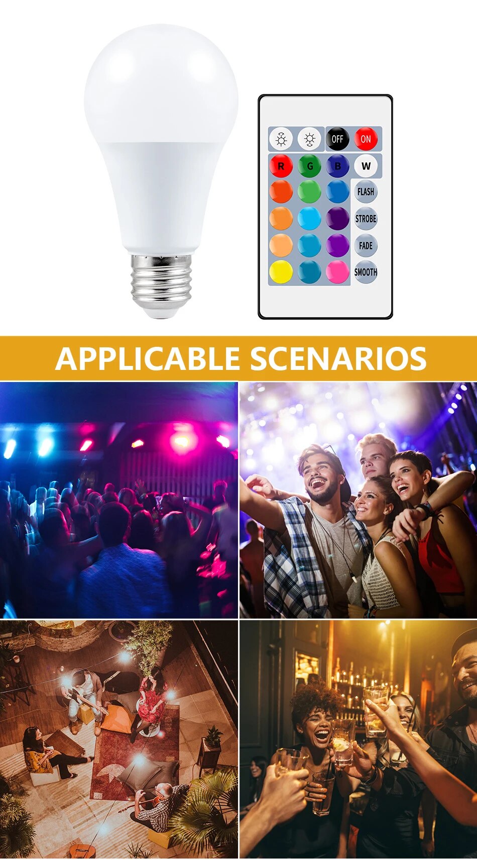 Spotlight Bulb with E27, E14, GU10, B22 bases