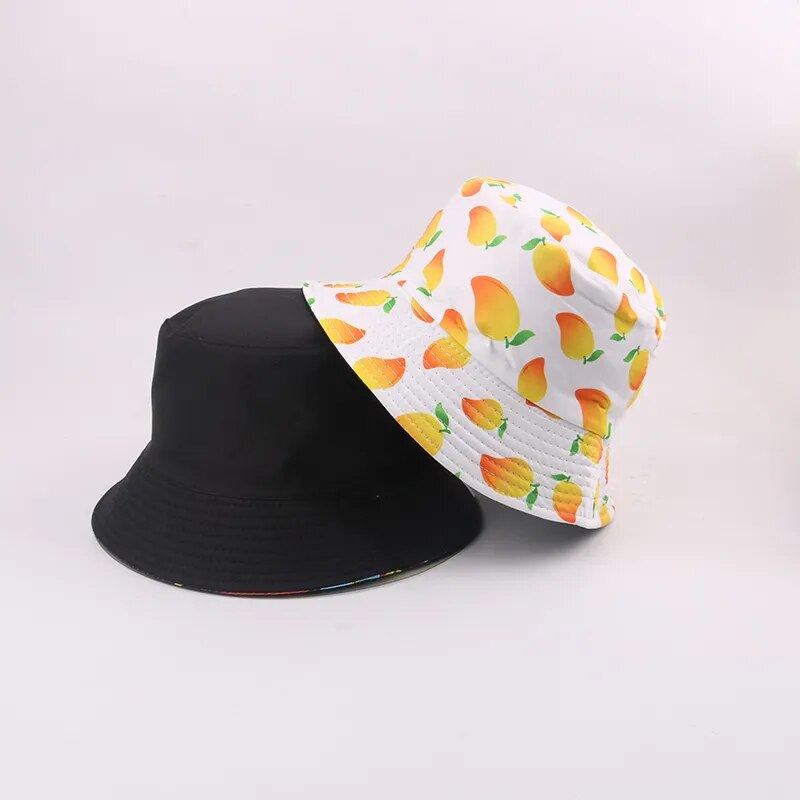 Sombrero de pescador con bordado de letras estilo coreano