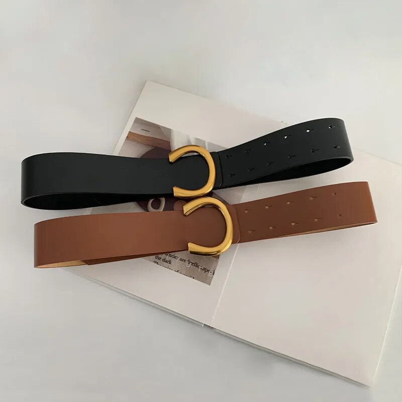Square Pin Buckle Imitation Leather Belt