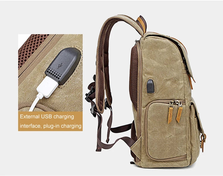 Puerto USB apto para bolsa de fotografía para computadora portátil de 15,6 pulgadas