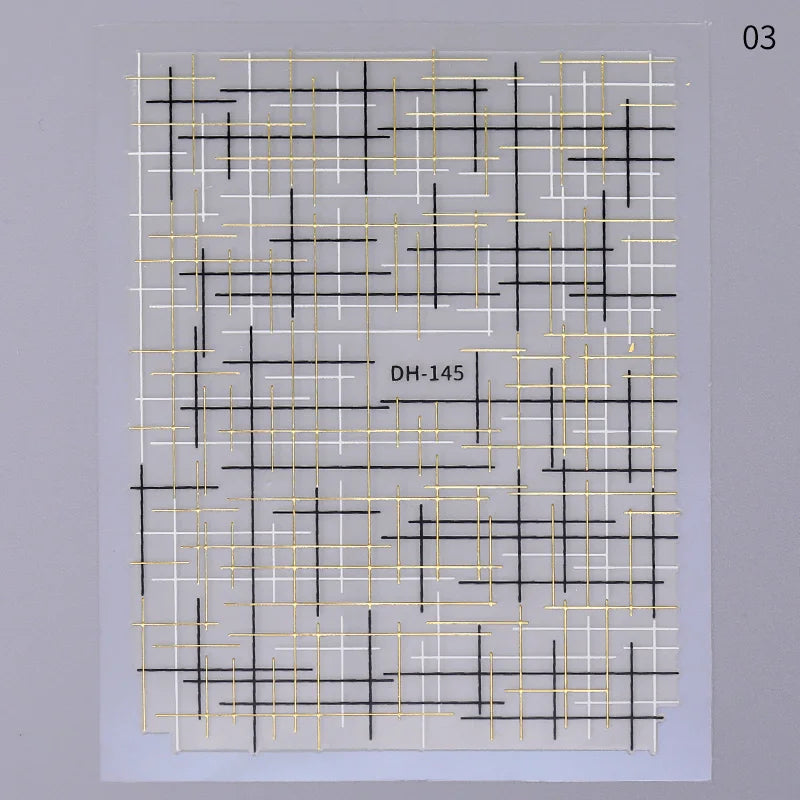 3D Lines Nail Stickers