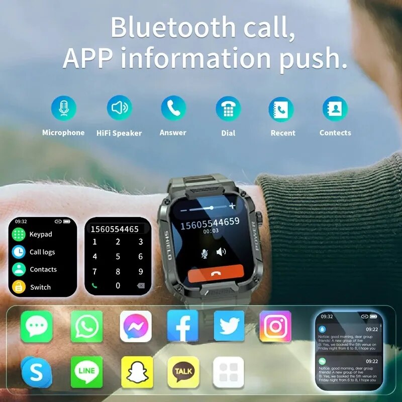 Rugged Military Smart Watch for Men