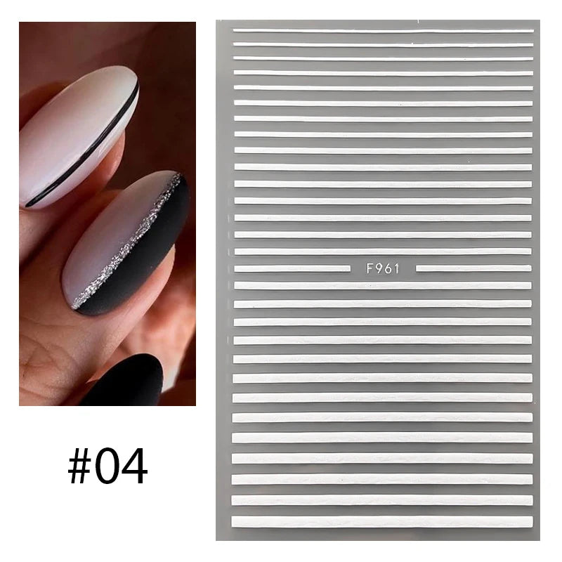 3D Lines Nail Stickers