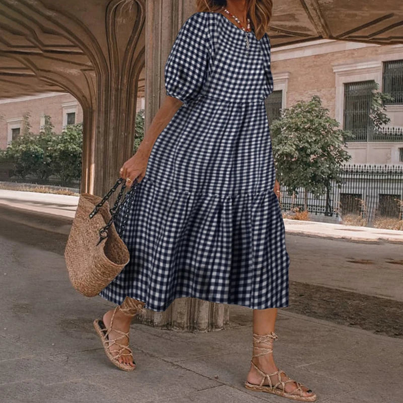 Vestido bohemio casual de manga corta