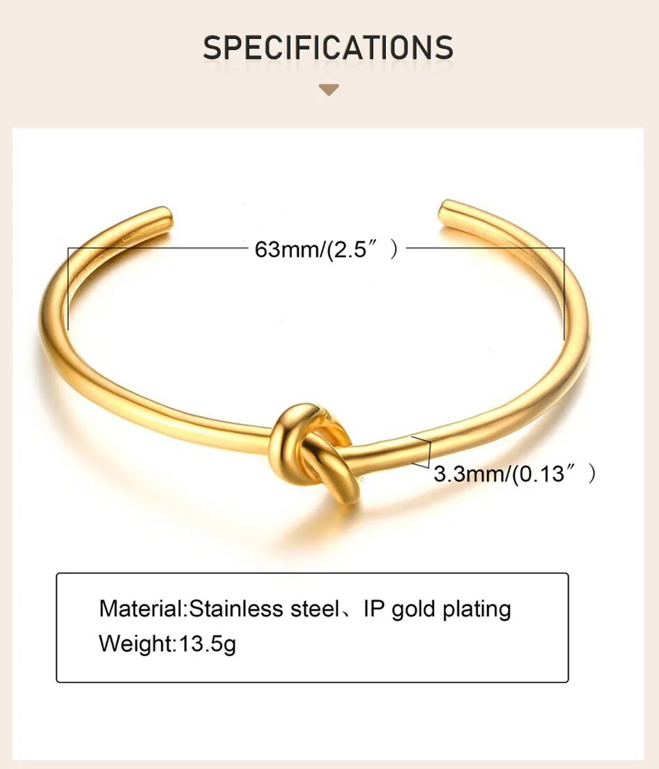 Circular Knot Cuff Bangle Bracelets
