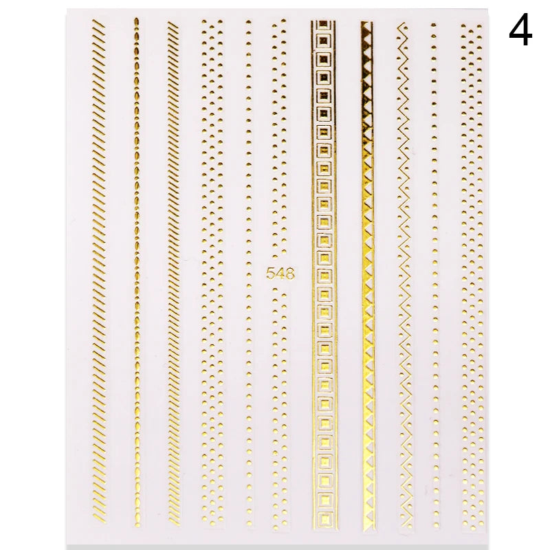 3D Lines Nail Stickers