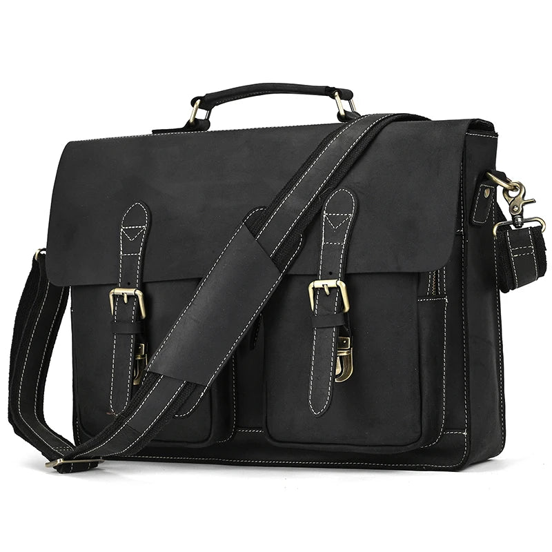 Bolso de hombro vintage 100% cuero genuino