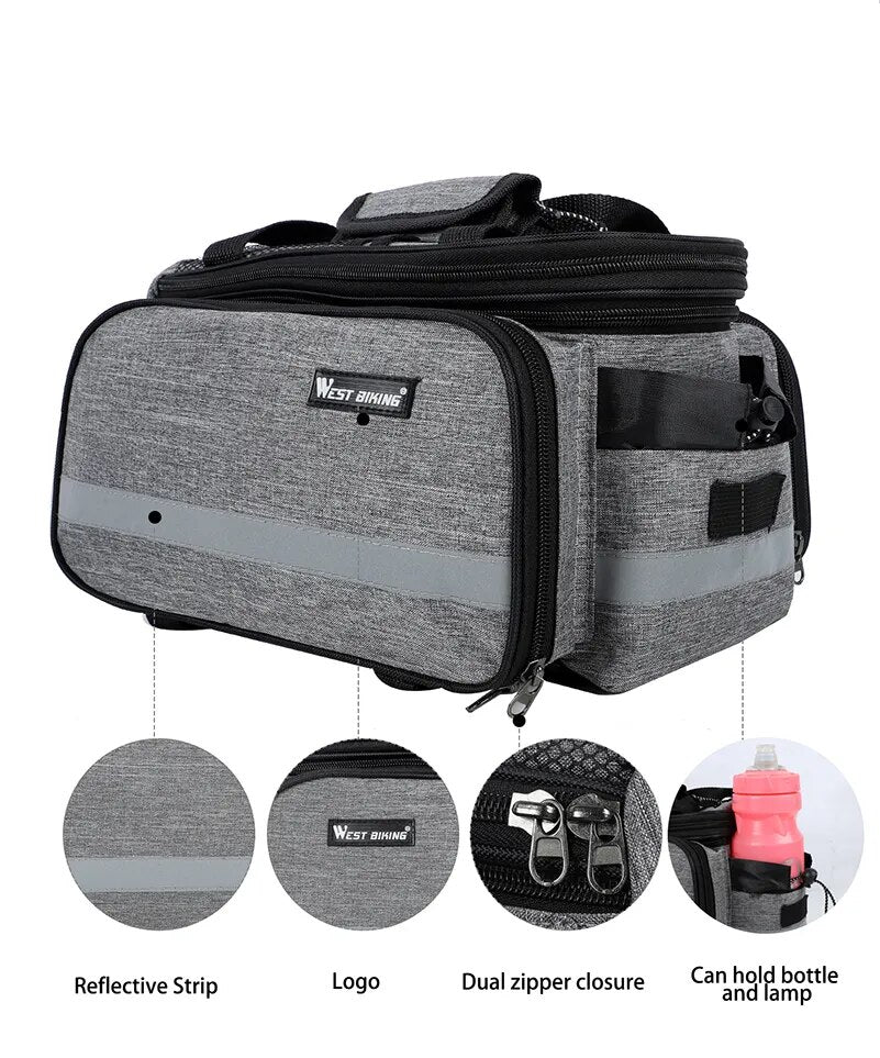 3 In 1 Waterproof Bicycle Trunk Large Capacity Travel Bag