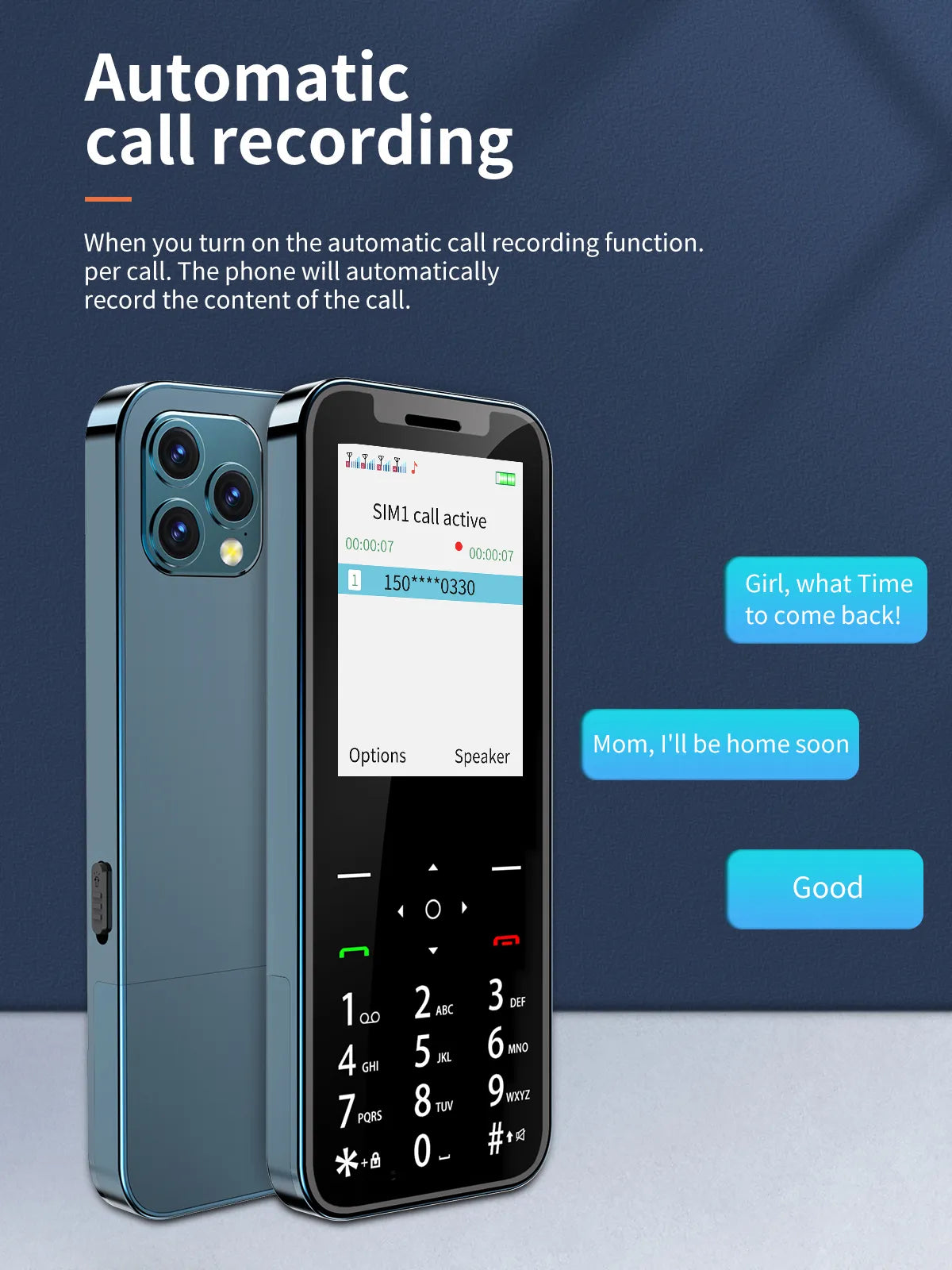 Teléfono móvil al por mayor de 4 SIM con Magic Voice y grabadora automática