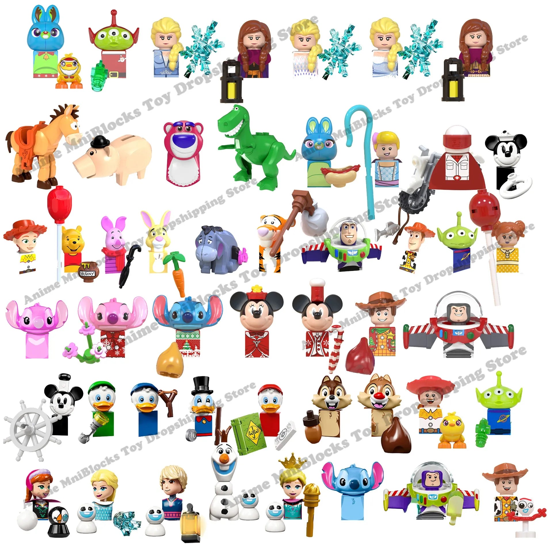 Disney Mini Figures Toy Story Mickey Pooh & Frozen