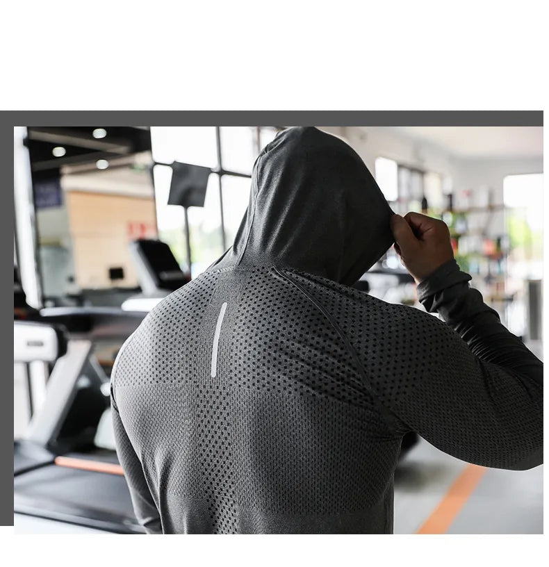 Men's Fitness Tracksuit Hooded Workout Set