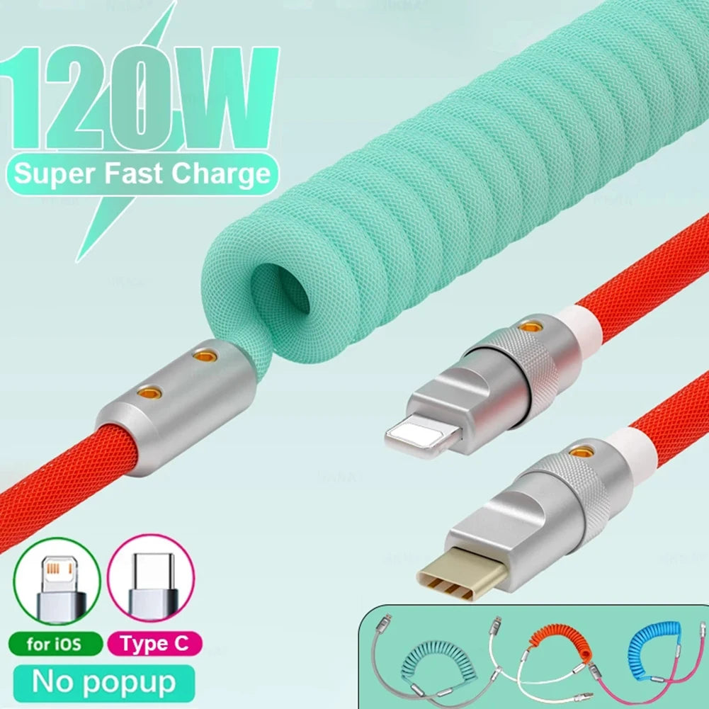 Cable retráctil de carga rápida USB