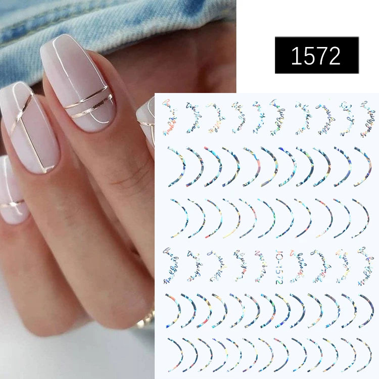 Papers Stripe 3D Nail Sticker