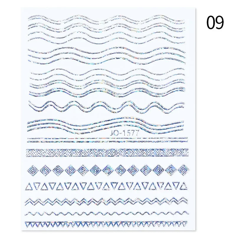 Papers Stripe 3D Nail Sticker