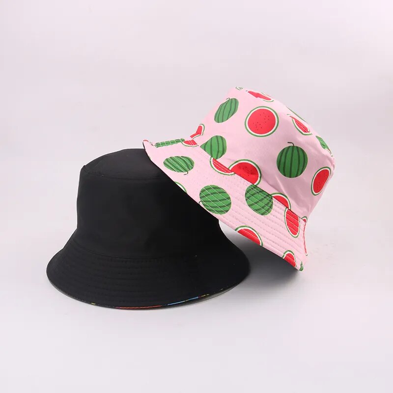 Sombrero de pescador con bordado de letras estilo coreano