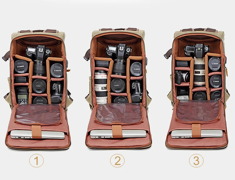 Puerto USB apto para bolsa de fotografía para computadora portátil de 15,6 pulgadas