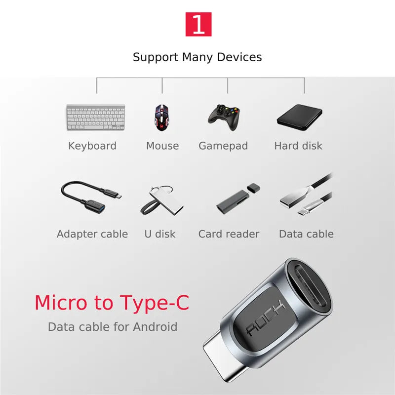 Adaptador Micro USB Convertidor USB-C 3.1 OTG