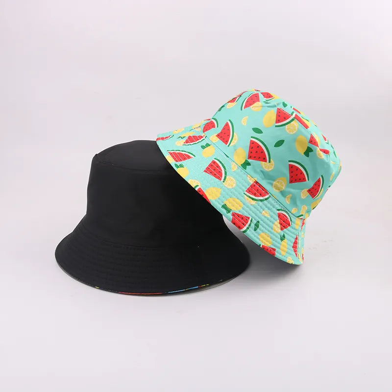 Sombrero de pescador con bordado de letras estilo coreano