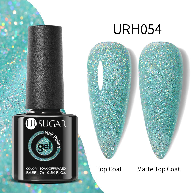Esmalte en gel con base de goma con purpurina