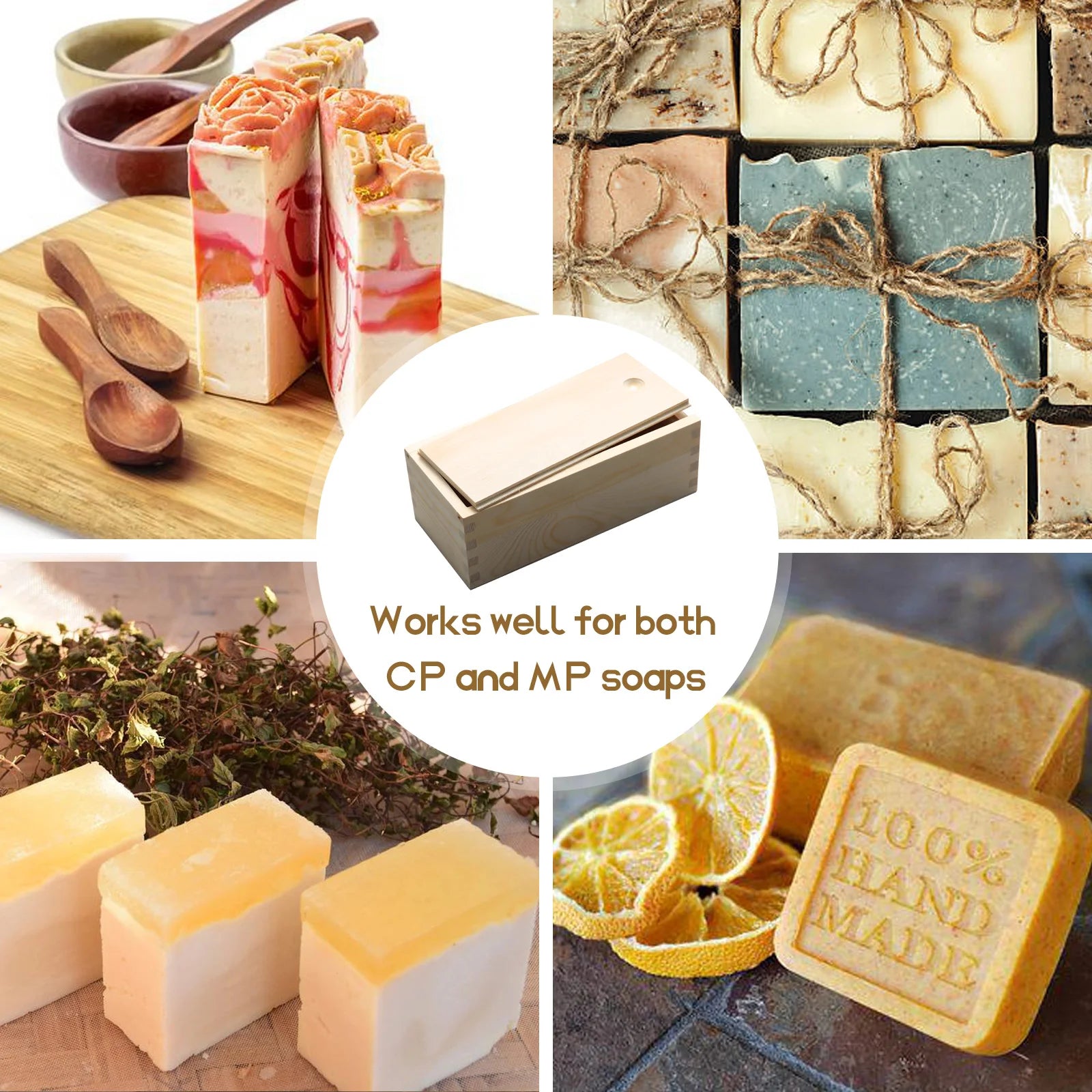 Small Silicone Wooden Soap Mold with Cover