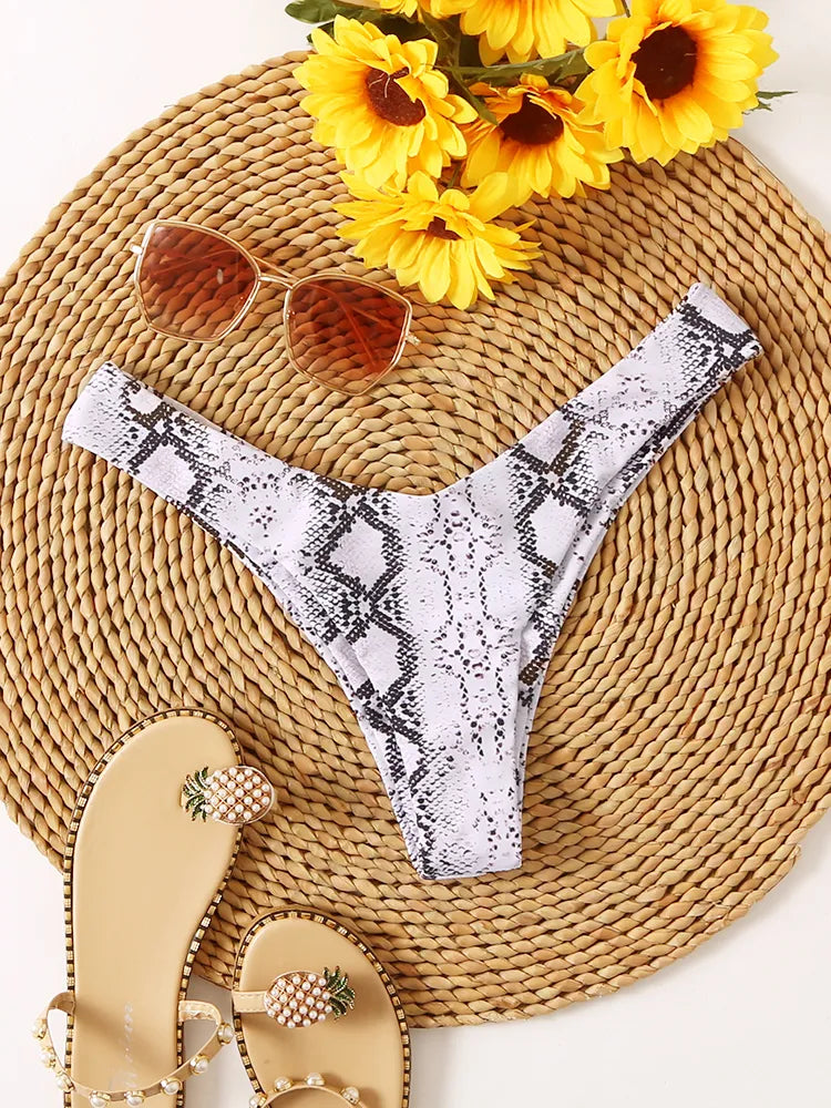 High Waist Thong Swimwear Trunks Bikinis Top