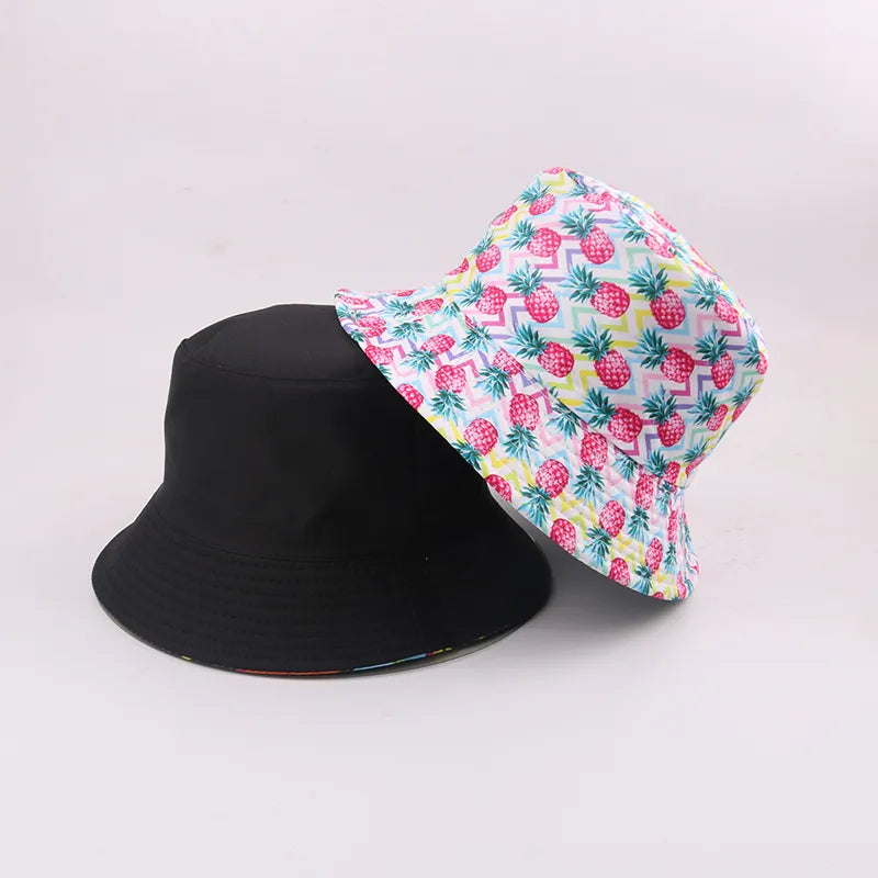 Sombrero de pescador con bordado de letras estilo coreano