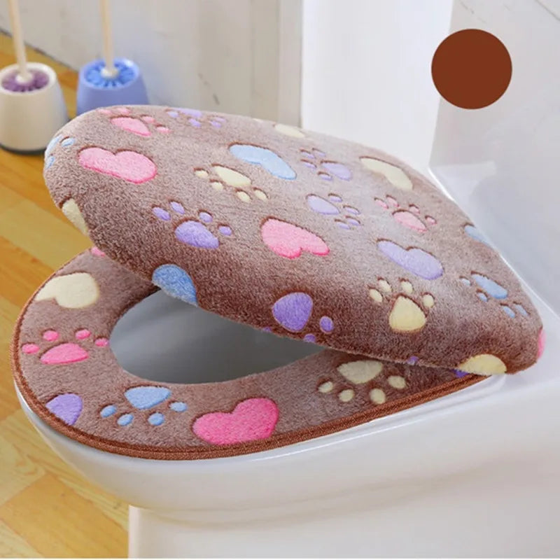 Thick Coral velvet luxury toilet Seat Cover