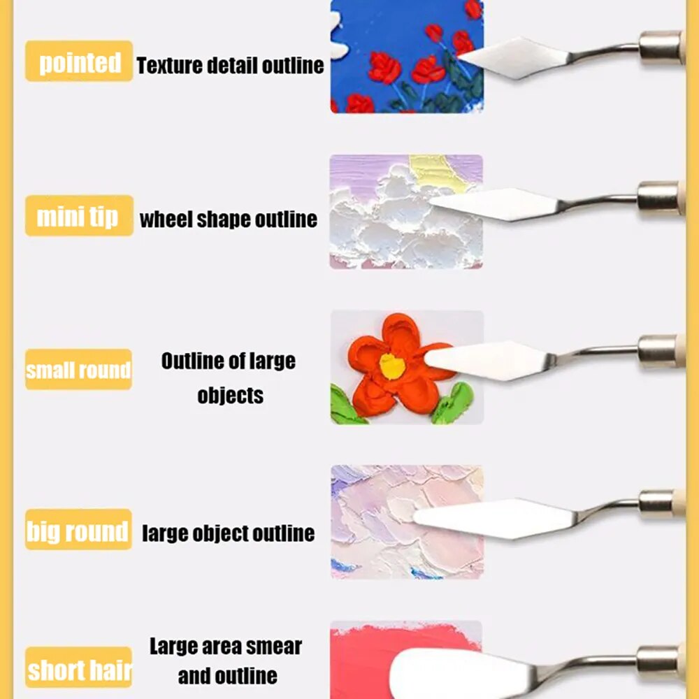 Edelstahl-Ölgemälde-Palettenmesser-Set