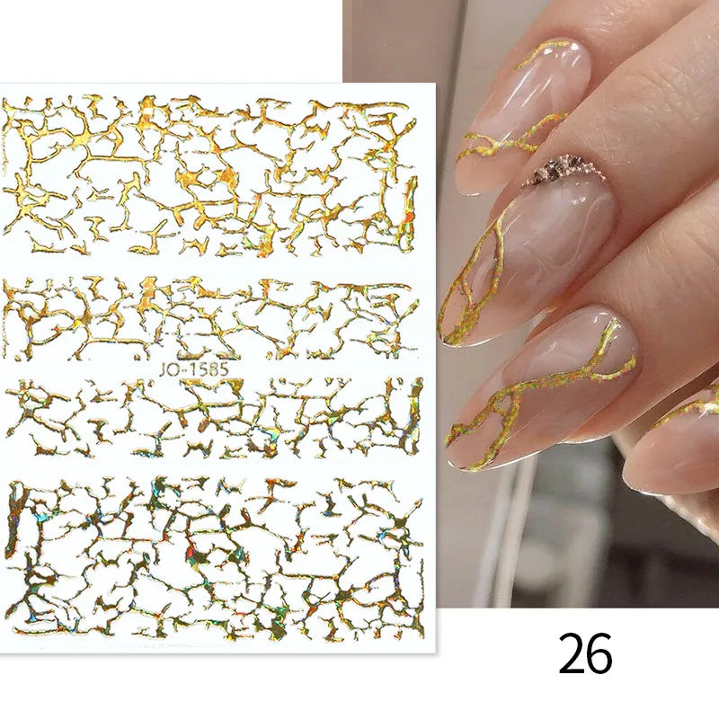 Papers Stripe 3D Nail Sticker