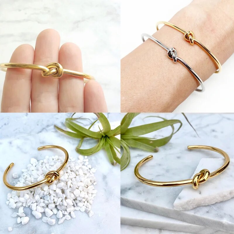 Circular Knot Cuff Bangle Bracelets
