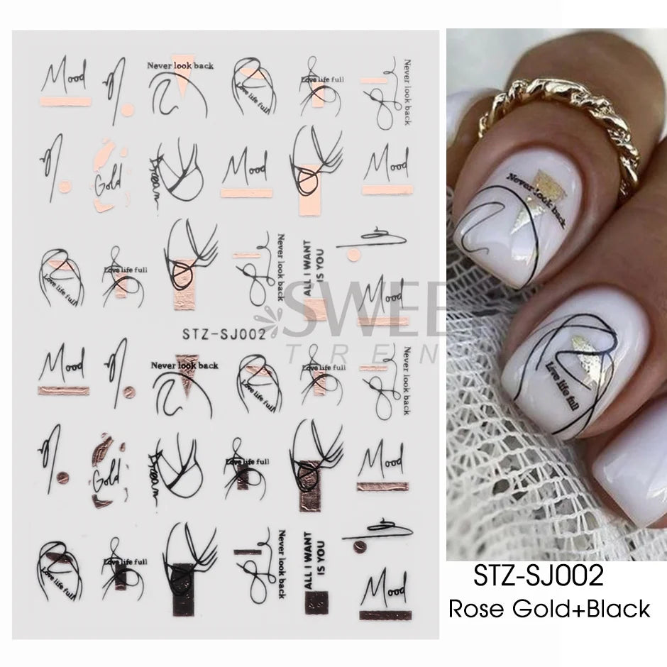 Curve Gel Nails Art Sliders Polish