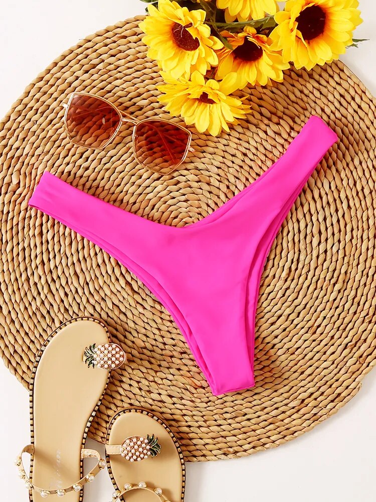 High Waist Thong Swimwear Trunks Bikinis Top