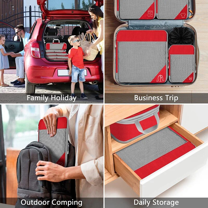 3/6PCS Cubes Travel Storage Set With Shoe Bag