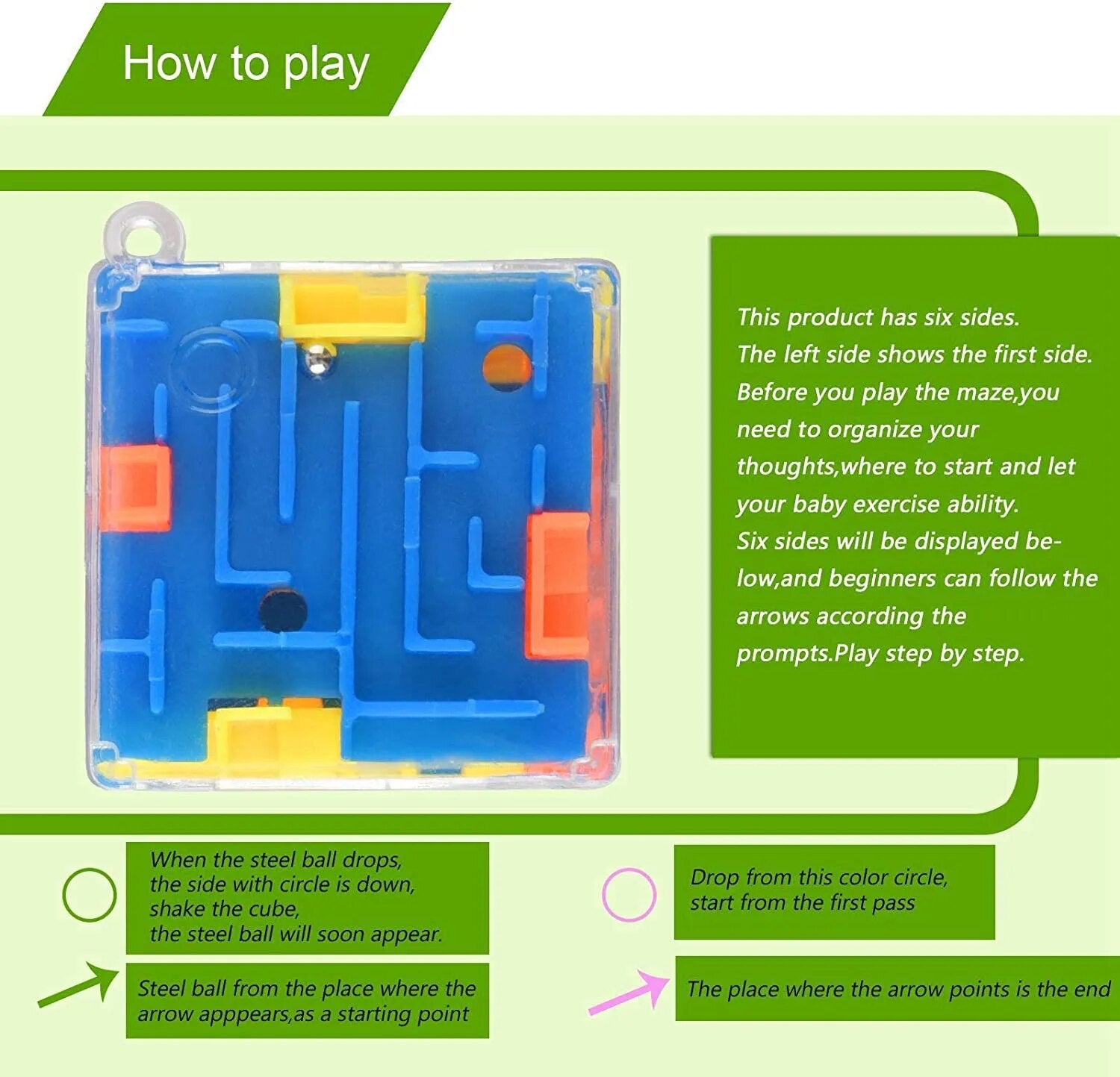 3D Maze Magic Cube Six-sided Transparent