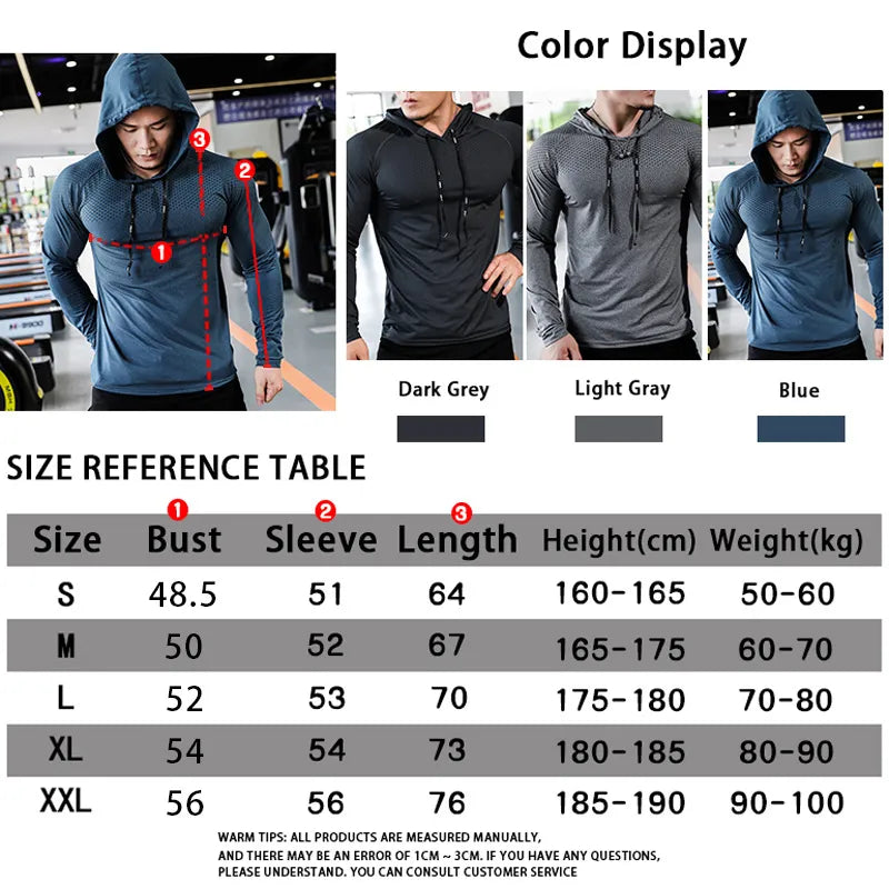 Men's Fitness Tracksuit Hooded Workout Set