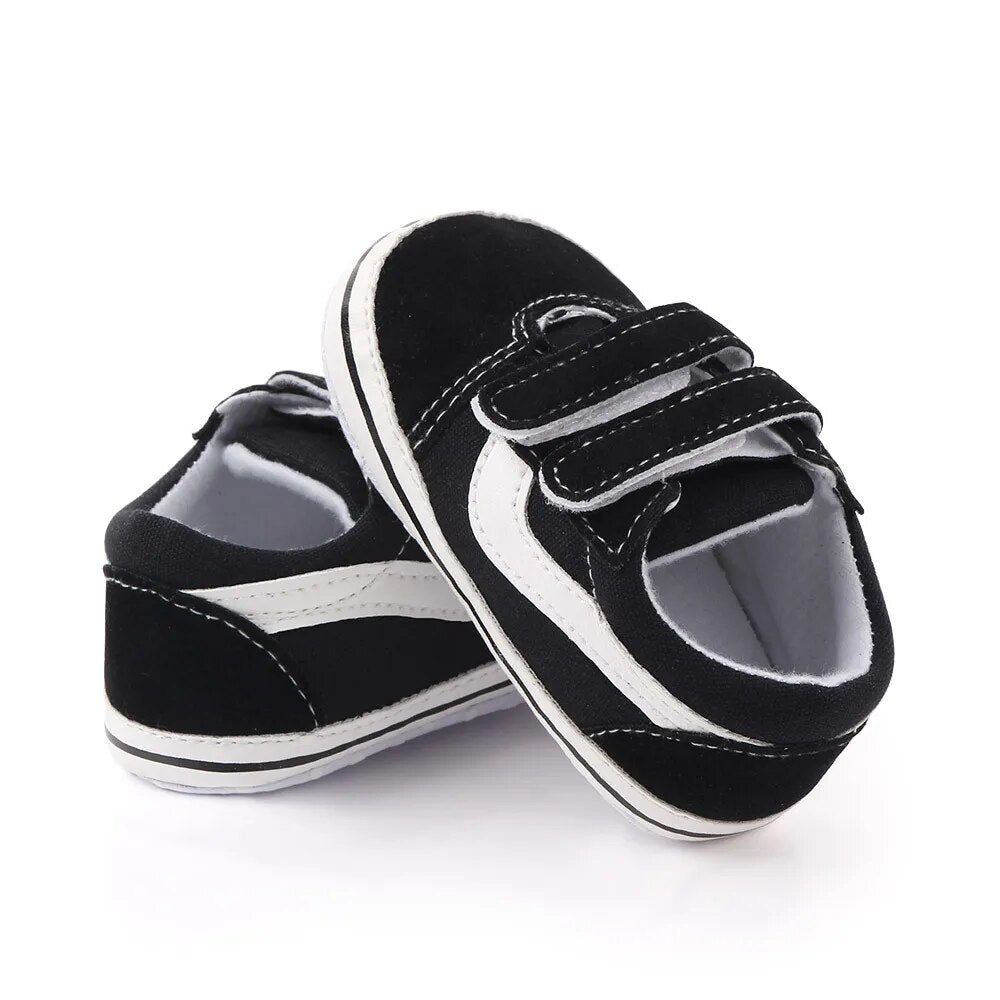 Soft Sole Canvas Sneakers for Newborn Boys
