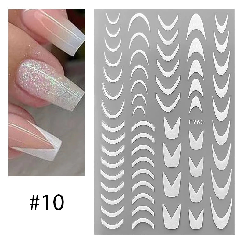 3D Lines Nail Stickers