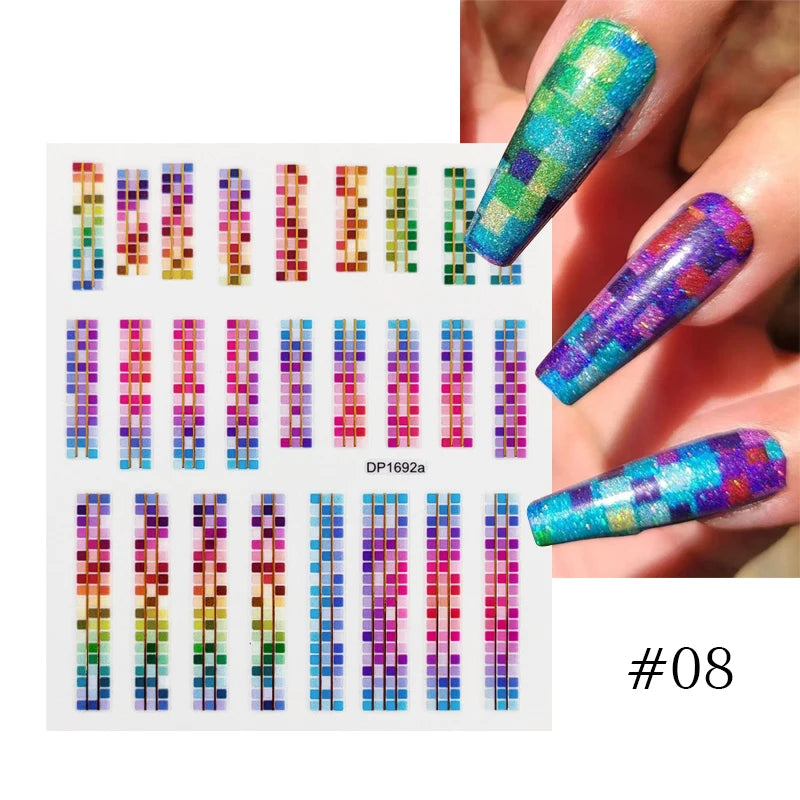 3D Lines Nail Stickers