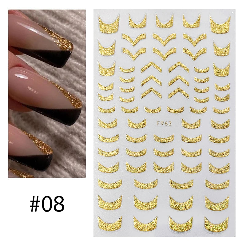 3D Lines Nail Stickers