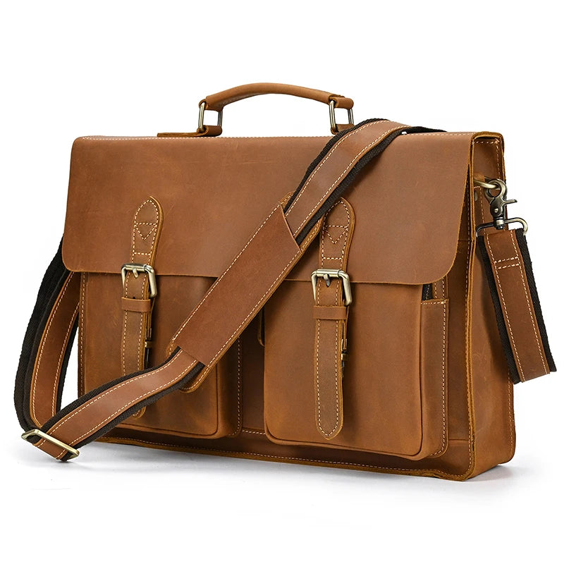 Bolso de hombro vintage 100% cuero genuino