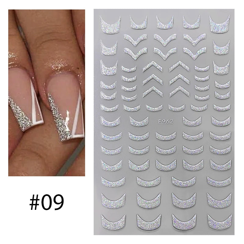 3D Lines Nail Stickers