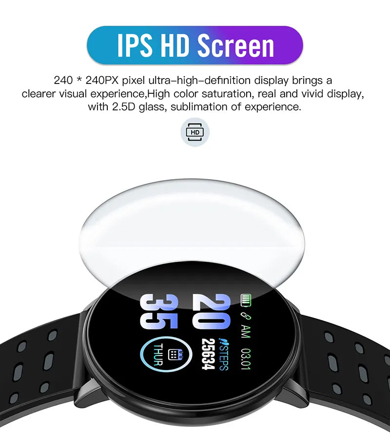 Heart Rate Blood Pressure Monitoring Fitness Tracker Smartwatch