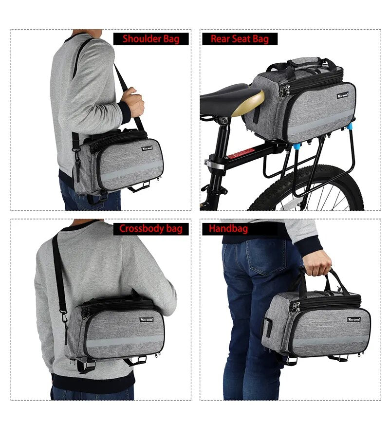 3 In 1 Waterproof Bicycle Trunk Large Capacity Travel Bag