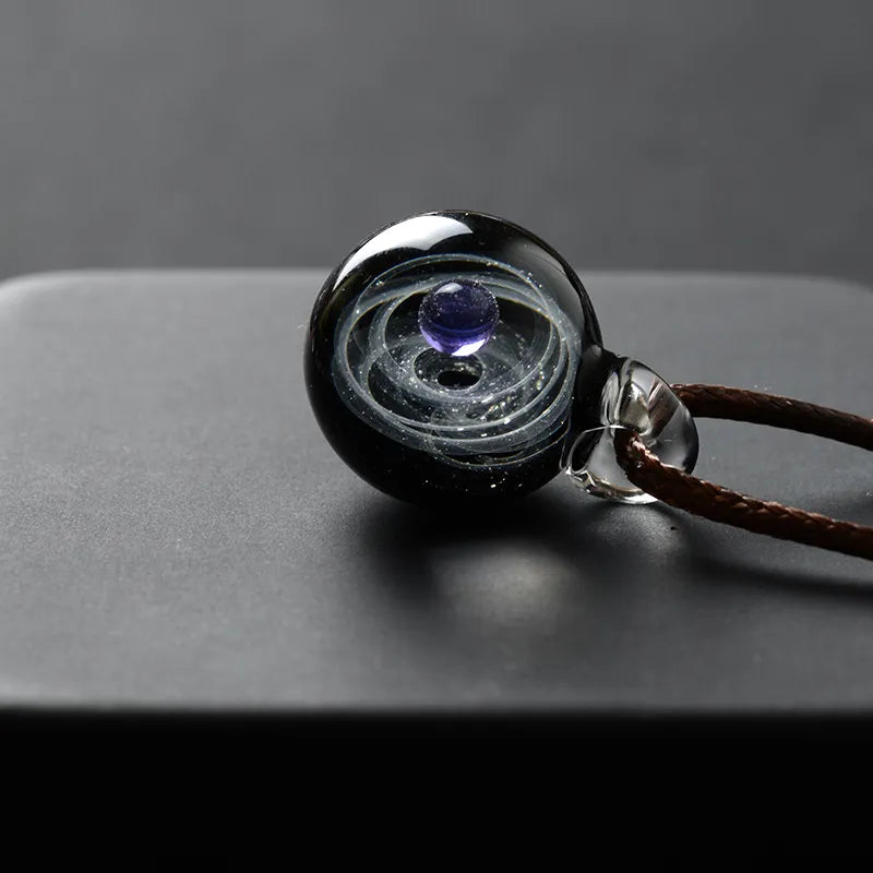 Universe Glass Planets Pendant Necklace