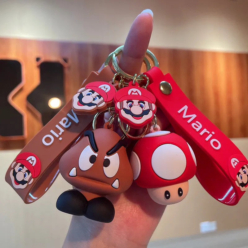 Super Mary Bros Keychain Action Figure Set