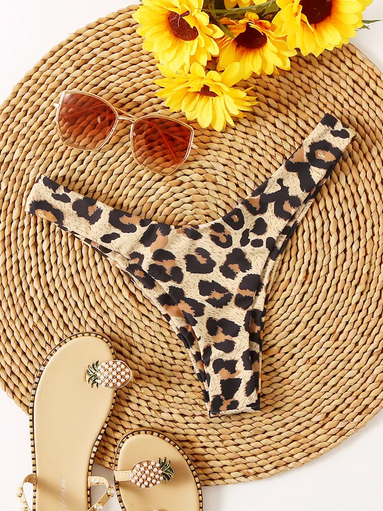 High Waist Thong Swimwear Trunks Bikinis Top
