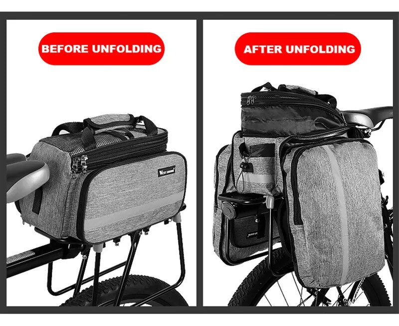 3 In 1 Waterproof Bicycle Trunk Large Capacity Travel Bag